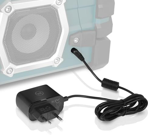 Wicked Chili Adaptateur Secteur Compatible avec Makita Radio DMR 116 112 110 109 108 107 106 BMR 105 104 103 Chargeur remplace l'original câble de Charge SE00000101 SE00000078 SE00000265, 180cm