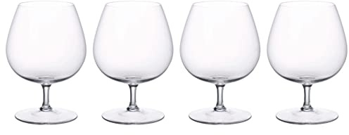 Villeroy & Boch Purismo Specials Cognacschwenker 4 Stück Nr. 1137810620 und 4er Set EKM Living Edelstahl Strohhalme