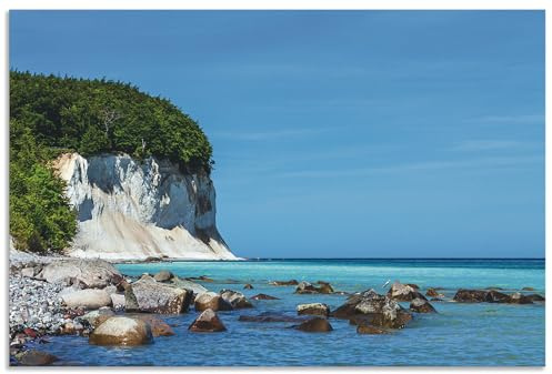 ARTland Wanddeko Wandbild Alu Verbundplatte für Innen & Outdoor Bild 120x80 cm Landschaftsbilder Felsen Ostsee Küste Rügen Strand Meer U2LU