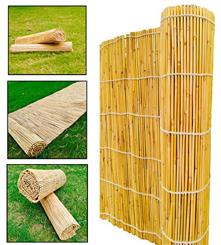 MND Dealings Natural Reed Screen Curtain, Eco-Friendly Bamboo Reed Fence 1 x 4 Meters Fencing Decorative Roll Up Window Blind Reed Fencing for Garden Indoor Balcony Window (1x 4 m)