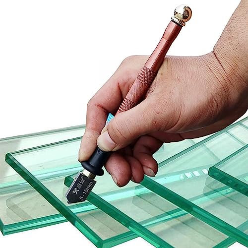 Toplionace Cortador de Vidrio de Diamante Manual, Cuchillo de Trazado de Porcelana de Cerámica Que Corta Un Rodillo de Diamante Afilado Que No Se Colapsa
