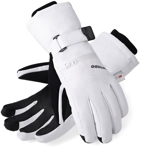 HOIHOO Ski Gloves, Waterproof Warm 3M Thinsulate Snow Gloves Touchscreen Cold Weather Winter Gloves Snowboard Glove Fits Both Men & Women