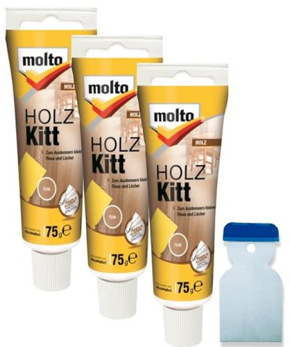 3x Molto Holzkitt 75 g Set Reparaturspachtel (Teak)