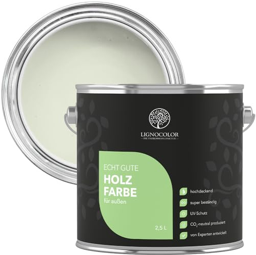 Lignocolor Holzfarbe Außen glänzend | wetterfeste Farbe für den Außenbereich (Frosty Green glänzend, 750ml) | hochdeckend & hochbeständig