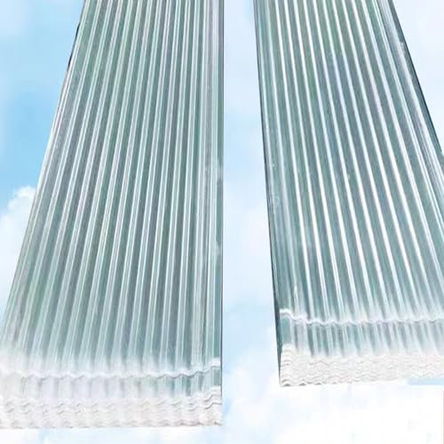 2.2mm Dicke FRP-Tageslichtplatte,Wellplatte Dachplatten Verkleidungspaneele,Transparente Regensichere Isolierung Stoßsicheren Profilblech mit Schraube Blech,für Carports (0.9x2.3m/35x91in,20 Pcs)