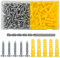 200 Stk Betonwand Dübel und schrauben Set, Wall Dübel und Flachkopfschrauben Set, 10# Schlitz Kreuzschlitzschrauben und Trockenbauanker Set für Trockenbaumauerwerk mit 1 Bohrer