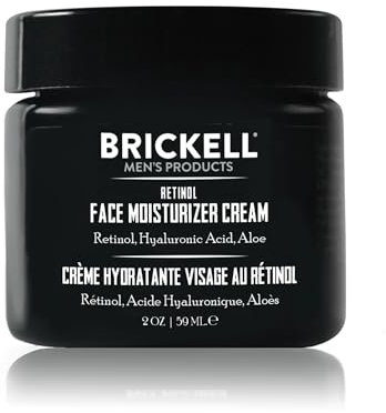 Brickell Men's Retinol Face Moisturizer Cream For Men, Natural & Organic, Anti-Wrinkle Face Night Cream with Retinol & Hyaluronic Acid To Reduce Fine Lines and Even Skin Tone, Fragrance-Free, 59ml