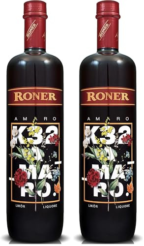 Roner Roner K32 Amaro (1X 0,7L) - Liquore Alle Erbe Alpine Alto Adige Distilleria Artigianale Alto Adige Südtirol Piu Premiata D'Italia - 700 ml (Confezione da 2)