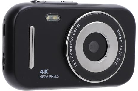 Appareil Photo Numérique Vintage FHD 48 MP, Caméra Vidéo 4K Portable avec écran HD 2,8 Pouces, Zoom 16X, 20 Filtres pour Garçons Filles étudiants Adolescents (Black)