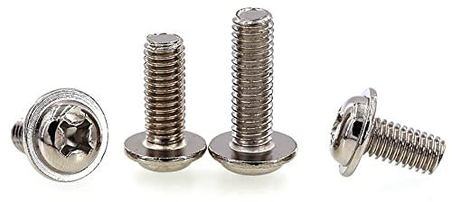 Haroar 50 Stück M3 x 4 mm ~ 12 mm Karbonstahl, vernickelt und schwarz verzinkt, Kreuzschlitz-Flachkopfschrauben mit Kragen(50Pcs M3x10,Nickel)