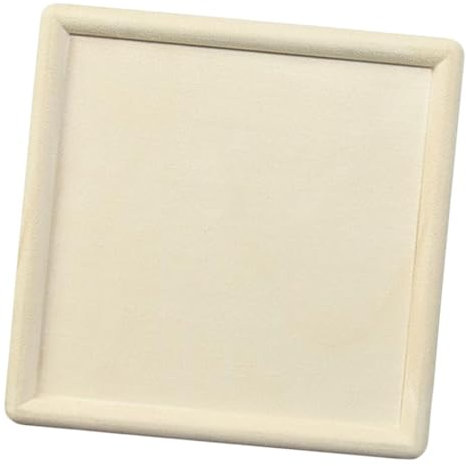 LOVIVER Plateau de présentation de Bijoux en Velours, Plat à bibelots carré élégant, Plateau de vitrine, Anneaux, Assiette pour Boucles d'oreilles, Colliers, Beige