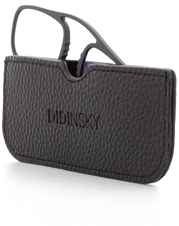 DIDINSKY Prado Lesebrille, Eckig Graphite +2,5 | Ohne Bügel, ultraflach und leicht, flexibler Steg; entspiegelt und kratzfest. Rund oder eckig, +1,0 bis +3,0.