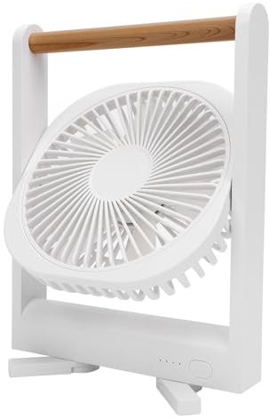 JTLB Ventilador de escritorio magnético ajustable, batería recargable, portátil y ligero, con tecnología silenciosa para viajes en casa, oficina (blanco)