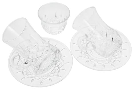 UKCOCO Petite Tasse à Thé Verre Transparent Avec Soucoupe Ensemble De Tasses Et Soucoupes Pour Café Et Thé Pour Dîner Et Café