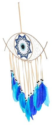 Luxshiny Atrapa Sueños Ojo Hecho Decoración Colgante para Pared Adorno Sueños para Interiores y Fiestas