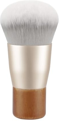 Herramienta de maquillaje facial ovalada de fibra suave, cepillo corrector para acabado natural, uso doméstico y de viaje, herramienta cosmética esencial