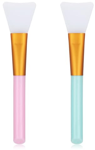 2 Pcs Mask Applicator Tool, Soft Silicone Face Mask Brush, Hairless Body Lotion and Body Butter Applicator Tools, Sector Brush Makeup Tools for Women Girls
