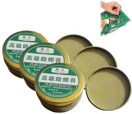 Lötflussmittel, Lötpaste Flussmittel, Soldering Flux, lötfett, No Clean Lötfett Flussmittel mit Lötzinn, für Precision für Maschinen, Metall, Blech, Telefone, Pc-Karten, Bauteile (3PC)