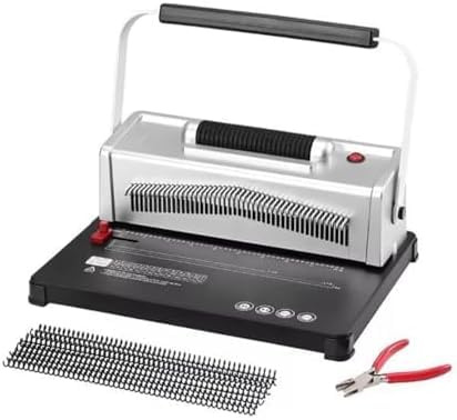 Coil Spiral Binding Machine, Manual Book Binder, 46-Hole Punch, Adjustable Margin, Punches 20 Sheets at Once, Perfect for Home and Office Use