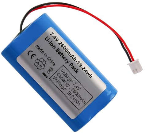 Batterie lithium-ion 7,4 V 2600 mAh avec connecteur XH2,54 – Batterie Li-ion rechargeable pour lampes de poche, télécommande, jouets et appareils électroniques