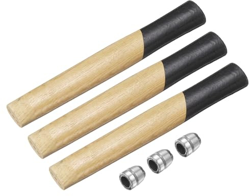sourcing map 3pcs Wood Sledge Hammer Handle 9.8 Hammer Wooden Replacement Handles with Round Wedges for 2lb Round Octagonal Head Decking Framing Carpentry Construction DIY Sledge Axe Tools