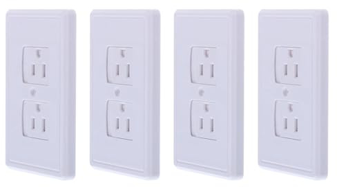 JOINPAYA Tapa del Enchufe de Plástico Blanco para Protección de Enchufes Eléctricos, Difícil de Abrir, Adecuado para Habitación de Ñiño, Paquete de 4 Piezas
