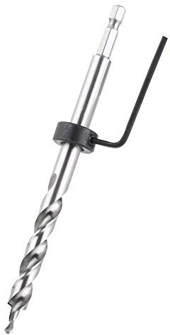3/8 Twist Step Drill Bit Hex Shank With Adjustable Depth Stop Collar for Pocket Hole Jig Kit