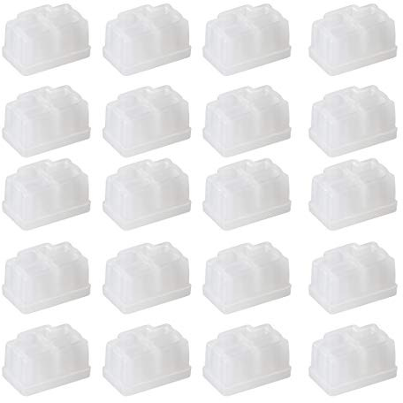 sourcing map 20 Piezas RJ45 Silicona Protectores Ethernet Concentrador Puerto Anti Polvo Tapa Cubierta 12mmx8,3mm Claro