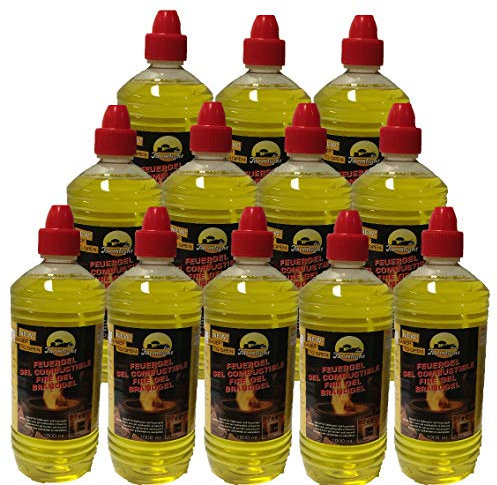 Gel combustibile, 12 flaconi da 1 litro, per caminetti a gel, caminetti a bioetanolo, caminetti da parete