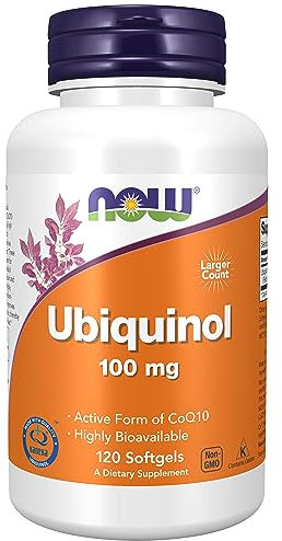 Now Foods, Ubiquinol, 100 mg, 120 Capsule molli, Testato in Laboratorio, Coenzima Q10, Senza Glutine, Senza Soia, non OGM
