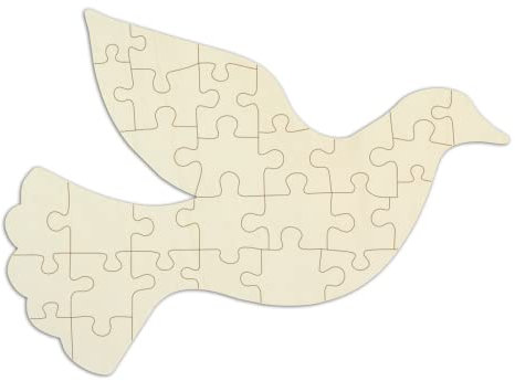 Personalisierbares Holzpuzzle „Taube“ zum Selbstgestalten und Bemalen - 29 Teile, 59 x 42 cm - Puzzle aus Holz in Form Einer Taube