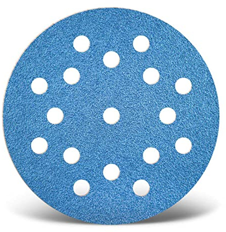 MENZER Blue Schleifscheiben 125 mm, 17-Loch (25 Stk.) K24 | f. Exzenterschleifer, Zirkonkorund, Klettbefestigung