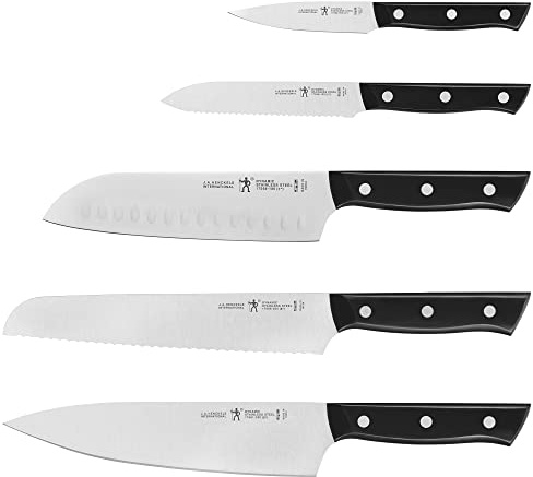 HENCKELS Dynamic Razor-Sharp 5-Piece Kitchen Knife Set, Chef Knife, Bread Knife, German Engineered Informed by 100+ Years of Mastery