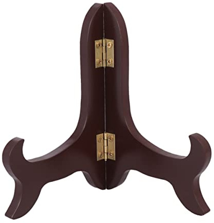 Gatuida Elegant Wooden Plate Holder Stand for Display Dish Holder for Tea Cakes Plates Stylish Desktop Stand Home and Shop Use
