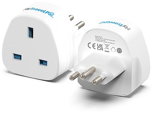 MyTravelPal UK to Switzerland Plug Adapter (2 Pack) | UK Safety Standards | 2 x Switzerland Travel Adaptors | Swiss Plug Travel Adapters | Type J Swiss Plug Adapter