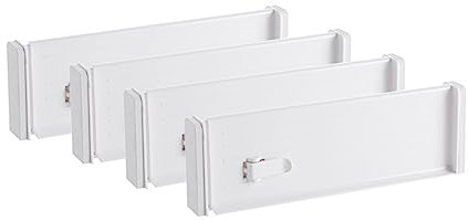 BBTISG 4 Stück Schubladenteiler für Küche, 27,5 – 45cm Verstellbar Schubladen Trenner Verstellbare Schubladenteiler für Küche, Kommode, Badezimmer, Schlafzimmer