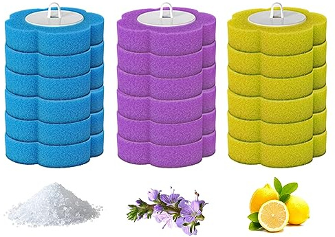 18PCS Disposable Toilet Brush Refills Toilet Brush Head Replacement Toiltet Wand Refills 3 Layer Sponge Refills Brush Head for Bathroom Floor Drain Hand-Washing Basin