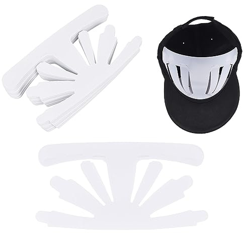 FINGERINSPIRE 24 Stück Baseballkappen Einsätze Former Kunststoff Weiß Hut Innenstütze Baseball Bump Halter Flexibel Und Langlebig Hutformer Universelle Kappen Innenauskleidung Für Die Präsentation