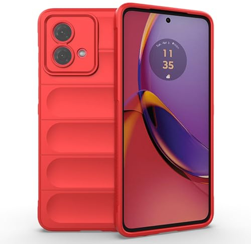 BORYA Funda para Motorola Moto G84 5G, Antigolpes Premium Suave Silicona TPU Bumper Carcasa, Anticaída Diseño de Bolsas Aire Estuche, Delgada Duradero Caso, Rojo Oscuro