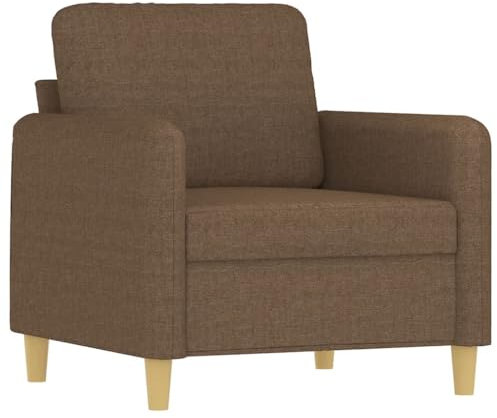 vidaXL Sessel, Sofa Relaxsessel mit gepolstertem Sitz Armlehnen, Fernsehsessel Loungesessel mit Metallgestell, Polstersessel Ruhesessel, Braun Stoff