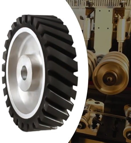 200mm Gummi Kontaktrad, Rolle Rad Gummirad Kontaktrad Bandschleifmaschine Rolle Rad für Schleifband Bandschleifer Aluminiumkern