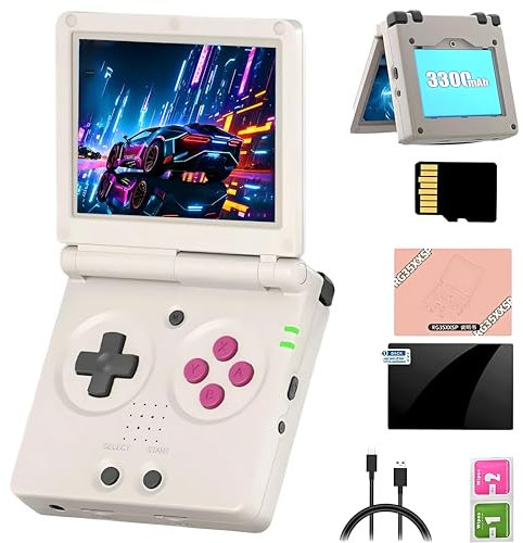 RG35XX SP Retro Handheld Game Console, 64G+128G Preinstallato 10000 Giochi 3.5 pollici IPS Mini Flip Video Player Sistema Linux, Supporto WiFiBluetooth Multiplayer Online Battle