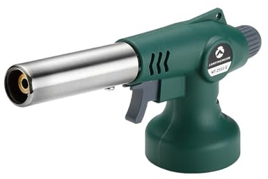 Campingmoon Butane Gas Torch High Power Kitchen Blow Torch for Cooking Flame Adjustable Gas Torch Burner (Butane Gas Not Included)(Green)