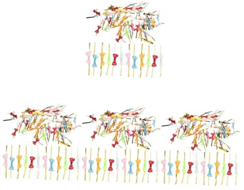 HAPINARY 400 Stk goldene Fliege Lollipop-Fliege zum Verschließen seidenband ribbon gelbe Süßigkeiten Lebensmittelbeutel Schleifen einwickeln Lebensmittel-Verschlussclip Polyester