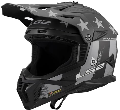LS2 Helmets Gate II Full Face MX Motorcycle Helmet (Matte Battle Scar Tonal Gray/Black - Large)