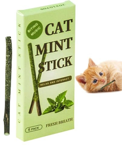 Jlkegfdf Bâtons d' à Chat – Mélange de Menthe à Chat, Jouets à mâcher pour Le Nettoyage des Dents des Chatons, bâton de Dentition interactif pour Chats ennuyés