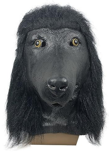 MOHDHAF-Hworks Cosplay Kostüm Maske Hund Kopfbedeckung Tiermaske Maskerade Party Spoof Grüner Fisch Latex Kopfbedeckung Halloween Party Requisiten
