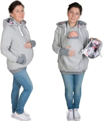 001,M, 3 in 1 Babytrage Kapuzenjacke Kängurumantel/Jacke Damen Mit Reißverschluss Schwangerschaftsoberteil Babytrage Babyhalter Weicher Und Bequemer Tragepullover