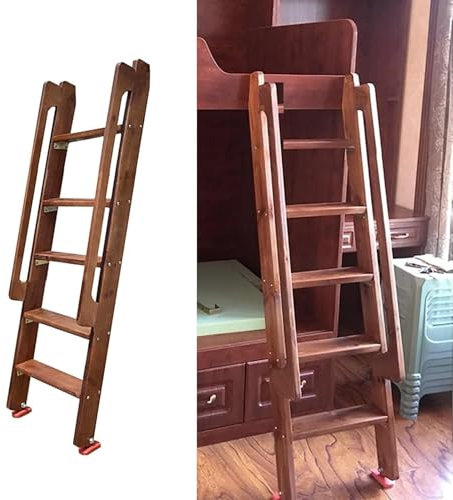 QLXYYFC Échelle De Lit Superposé, Escabeau De Lit avec Main Courante, Échelle De Montée Multifonctionnelle À 5 Marches, Échelle De Loft Rétro pour La Maison