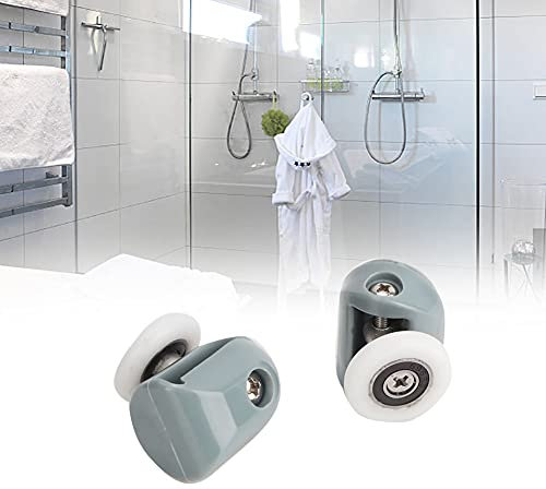 Akozon Lot de 4 Roulettes de Porte de Douche en Verre pour Salle de Bain, Roulettes de Porte Coulissante Robustes pour un Mouvement Fluide, Ajustement Universel pour Cabines de